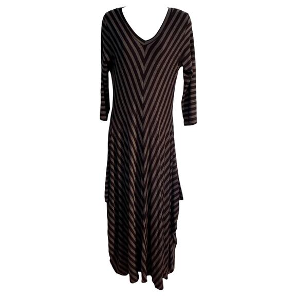 Comfy U.S.A. Dresses & Skirts - Comfy USA Maxi Dress SM V Neck Jersey Knit Balloon Asymmetric Draped Lagenlook